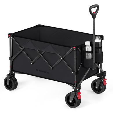 Chariot Pliable, Capacité De 150 L, Pour Extérieur, Plage, Camping, Noir Chariot Pliable, Capacité De 150 L, Pour Extérieur, Plage, Camping, Noir