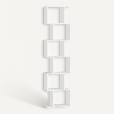 Bibliothèque à 6 Niveaux, 24 X 40 X 191 Cm, Cloison Séparateur, Moderne, Blanc Nuage Bibliothèque à 6 Niveaux, 24 X 40 X 191 Cm, Cloison Séparateur, Moderne, Blanc Nuage