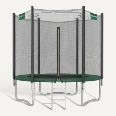 Trampoline D. 244 Cm Pour Enfants, Filet De Protection, Coussins De Sécurité, échelle, Noir Et Vert Trampoline D. 244 Cm Pour Enfants, Filet De Protection, Coussins De Sécurité, échelle, Noir Et Vert