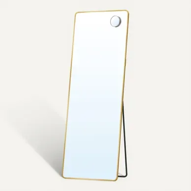 Miroir Intégral, Miroir Rectangulaire Sur Pied, Grand Miroir à Poser Au Sol, Doré Clair Miroir Intégral, Miroir Rectangulaire Sur Pied, Grand Miroir à Poser Au Sol, Doré Clair