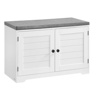 Banc à Chaussures Sur 3 Niveaux, 35,5 X 81 X 52,5 Cm, Blanc Nuage Et Gris Tourterelle Banc à Chaussures Sur 3 Niveaux, 35,5 X 81 X 52,5 Cm, Blanc Nuage Et Gris Tourterelle