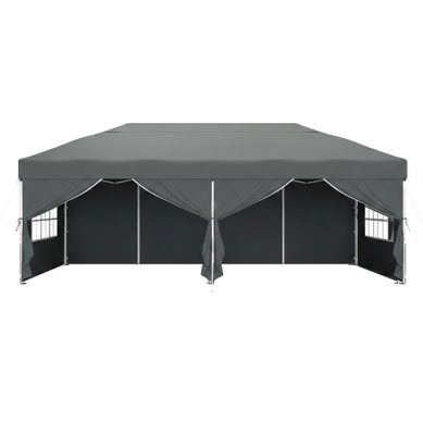 Pavillon Pliant, Protection Solaire, Tente De Jardin, Portable, Avec Parois, 6 X 3 M, Gris Pavillon Pliant, Protection Solaire, Tente De Jardin, Portable, Avec Parois, 6 X 3 M, Gris