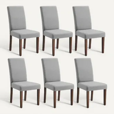 Lot De 6 Chaises De Salle à Manger, Dossier Haut, Assise épaisse, 58 X 48 X 100 Cm, Gris Lot De 6 Chaises De Salle à Manger, Dossier Haut, Assise épaisse, 58 X 48 X 100 Cm, Gris