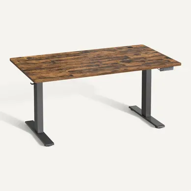 Bureau Assis-debout Réglable, 140 X 80 Cm, Avec Port USB-c, Fonction Mémoire 3 Hauteurs, Marron Bureau Assis-debout Réglable, 140 X 80 Cm, Avec Port USB-c, Fonction Mémoire 3 Hauteurs, Marron