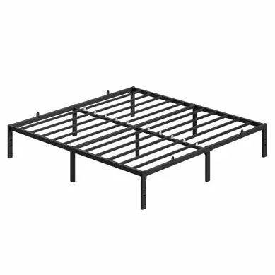 Lit Double 180 X 200, Avec Rangement Sous Le Sommier, Cadre Métallique, Facile à Monter, Noir Lit Double 180 X 200, Avec Rangement Sous Le Sommier, Cadre Métallique, Facile à Monter, Noir