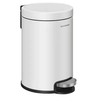 Poubelle à Pédale Pour Salle De Bain 3 L, Avec Couvercle à Fermeture Douce, Seau Intérieur, Blanc Poubelle à Pédale Pour Salle De Bain 3 L, Avec Couvercle à Fermeture Douce, Seau Intérieur, Blanc