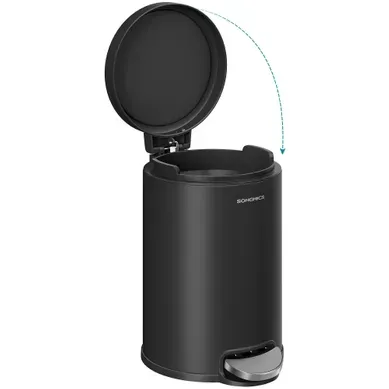 Poubelle à Pédale Pour Salle De Bain 3 L, Avec Couvercle à Fermeture Douce, Seau Intérieur, Noir Poubelle à Pédale Pour Salle De Bain 3 L, Avec Couvercle à Fermeture Douce, Seau Intérieur, Noir