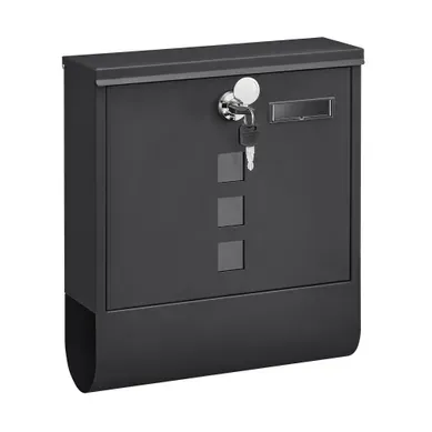 Boîte Aux Lettres Murale, Avec Serrure, Porte-nom, Pour Courriers, Journaux, Magazines, Noir