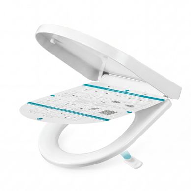 Abattant De Toilette Clipsable, Forme D Court, Lunette Wc Universel Avec Poignée, Plastique, Blanc Abattant De Toilette Clipsable, Forme D Court, Lunette Wc Universel Avec Poignée, Plastique, Blanc