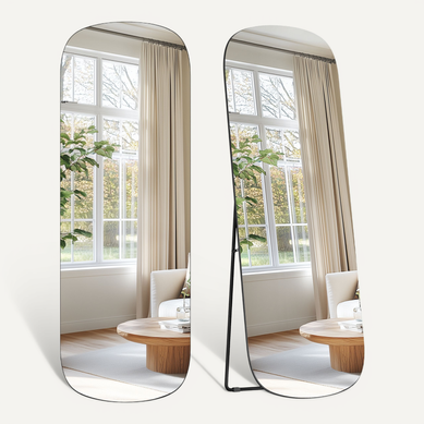 Miroir Sur Pied Pleine Longueur, 160 X 50 Cm,Pour Chambre à Coucher, Dressing, Noir D'encre