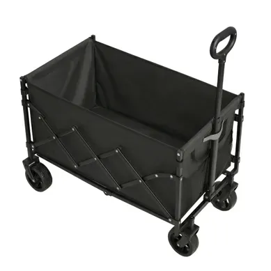 Chariot Pliable, 4 Roues Renforcées, Chariot De Jardin, Grande Capacité 150l, Extérieur, Noir Chariot Pliable, 4 Roues Renforcées, Chariot De Jardin, Grande Capacité 150l, Extérieur, Noir
