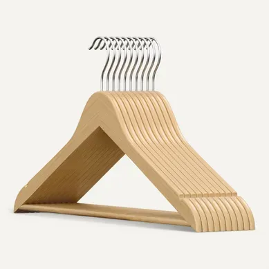 Cintres En Bois, Lot De 10, Fins, Avec Encoches, Crochet Pivotant 360°, Beige Cintres En Bois, Lot De 10, Fins, Avec Encoches, Crochet Pivotant 360°, Beige