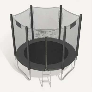 Trampoline Avec Filet De Sécurité, Diamètre 183 Cm, Cadre En Acier, échelle, Noir Trampoline Avec Filet De Sécurité, Diamètre 183 Cm, Cadre En Acier, échelle, Noir