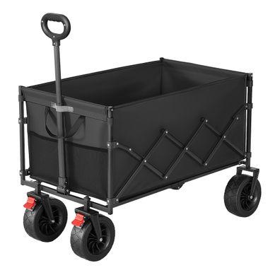 Chariot Pliable, Grande Capacité 200l, Chariot De Jardin Avec Poignée, Charge 180 Kg, Noir Chariot Pliable, Grande Capacité 200l, Chariot De Jardin Avec Poignée, Charge 180 Kg, Noir