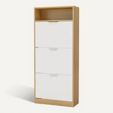 Meuble à Chaussures Avec Cloison Amovible, Compartiment Ouvert, 24 X 60 X 139 Cm, Jaune Et Blanc Meuble à Chaussures Avec Cloison Amovible, Compartiment Ouvert, 24 X 60 X 139 Cm, Jaune Et Blanc