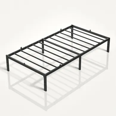 Lit 90 X 190 Avec Rangement Sous Le Sommier, Cadre Métallique, Facile à Monter, Style Moderne, Noir