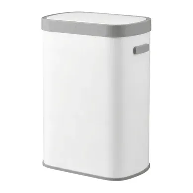 Poubelle Automatique 50 L, Couvercle à Fermeture Douce, Acier, Blanc Poubelle Automatique 50 L, Couvercle à Fermeture Douce, Acier, Blanc