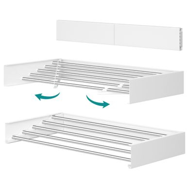 étendoir Mural Rabattable, 5 Tringles En Alliage D’aluminium, 80 Cm, Blanc étendoir Mural Rabattable, 5 Tringles En Alliage D’aluminium, 80 Cm, Blanc