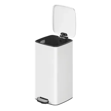 Poubelle De Cuisine, 30 Litres, Poubelle à Pédale, Avec Seau Intérieur, Fermeture Douce, Blanc Poubelle De Cuisine, 30 Litres, Poubelle à Pédale, Avec Seau Intérieur, Fermeture Douce, Blanc