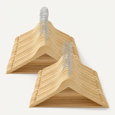 Cintres En Bois, Lot De 50, Cintres En Bois Massif, Encoches, Antidérapants, Crochet Rotatif à 360° Cintres En Bois, Lot De 50, Cintres En Bois Massif, Encoches, Antidérapants, Crochet Rotatif à 360°