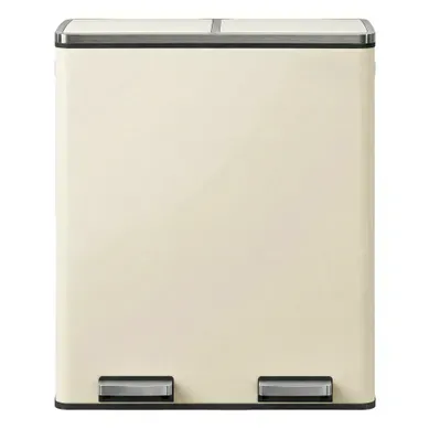 Poubelle De Tri 60 L Avec 2 Compartiments, Seaux Intérieurs Amovibles, Sacs Inclus, Blanc Poubelle De Tri 60 L Avec 2 Compartiments, Seaux Intérieurs Amovibles, Sacs Inclus, Blanc