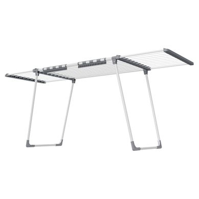 étendoir à Linge Pliable, Support Extensible Avec Porte-chaussettes, 22 M D’étendage, Blanc Et Gris étendoir à Linge Pliable, Support Extensible Avec Porte-chaussettes, 22 M D’étendage, Blanc Et Gris