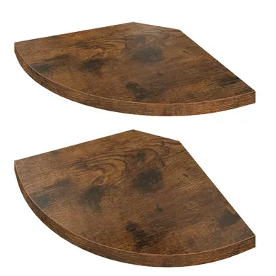étagère D'angle Murale Lot De 2, étagère Flottante Gain De Place, 20 X 20 X 1,2 Cm, Marron Rustique