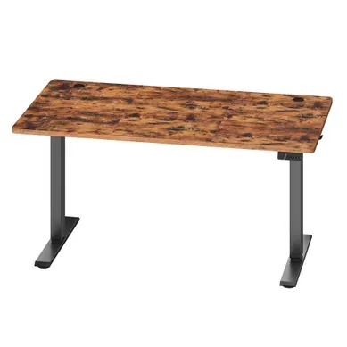 Bureau Assis-debout Réglable En Hauteur, Avec Fonction Mémoire, 160 X 70 Cm, Marron Bureau Assis-debout Réglable En Hauteur, Avec Fonction Mémoire, 160 X 70 Cm, Marron