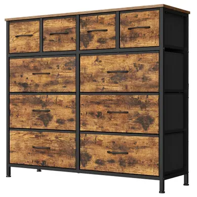 Commode Avec 10 Tiroirs En Tissu, Meuble De Rangement Pour Chambre, 98,7 X 30 X 96,2 Cm, Taupe Commode Avec 10 Tiroirs En Tissu, Meuble De Rangement Pour Chambre, 98,7 X 30 X 96,2 Cm, Taupe