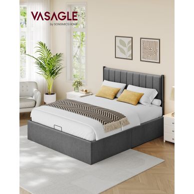 Lit Coffre Avec Matelas 140 X 190 Cm, Matelas mousse ressorts 20 cm, Bleu et gris, Ensemble complet Lit Coffre Avec Matelas 140 X 190 Cm, Matelas mousse ressorts 20 cm, Bleu et gris, Ensemble complet