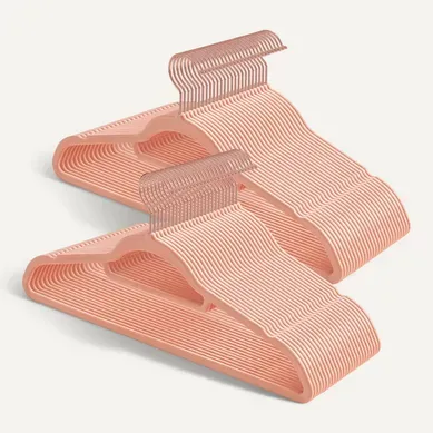 Cintres En Velours, Lot De 50, Antidérapants, Crochet Pivotant à 360°, Gain De Place, 43,5 Cm, Rose Cintres En Velours, Lot De 50, Antidérapants, Crochet Pivotant à 360°, Gain De Place, 43,5 Cm, Rose