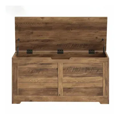 Coffre De Rangement, Banc à Chaussures Avec Charnières De Sécurité,marron Coffre De Rangement, Banc à Chaussures Avec Charnières De Sécurité,marron