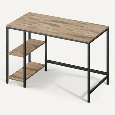 Bureau Pour Ordinateur, 120 X 60 Cm, Pour Chambre, Salon, Style Moderne, Marron Et Noir
