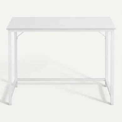 Bureau D'ordinateur, Table, Pour Bureau, Chambre, Salon, Cadre En Métal, Blanc