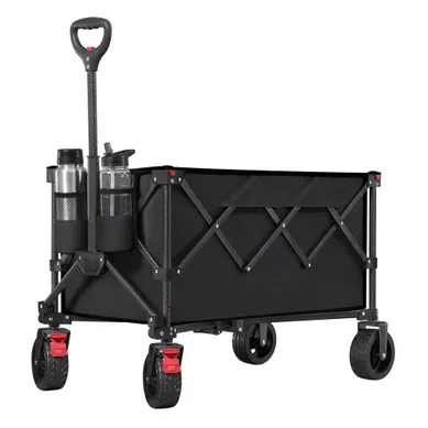 Chariot De Transport Pliable Avec 4 Roues Amovibles, Capacité 150 Kg, 150 L, Noir Chariot De Transport Pliable Avec 4 Roues Amovibles, Capacité 150 Kg, 150 L, Noir