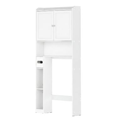 Armoire De Salle De Bain, Rangement Wc Avec étagères Réglables, Gain De Place, Moderne, Blanc Armoire De Salle De Bain, Rangement Wc Avec étagères Réglables, Gain De Place, Moderne, Blanc
