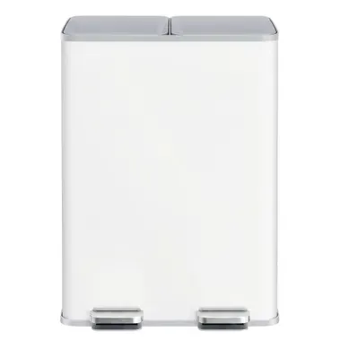 Poubelle De Cuisine Tri Sélectif 2 Bacs à Pédale 2 X 30 L 47,7 X 38 X 67 Cm Blanc Poubelle De Cuisine Tri Sélectif 2 Bacs à Pédale 2 X 30 L 47,7 X 38 X 67 Cm Blanc