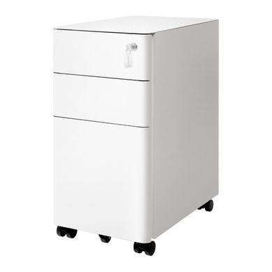 Classeur à 3 Tiroirs En Acier Pour Bureau à Domicile, Blanc Classeur à 3 Tiroirs En Acier Pour Bureau à Domicile, Blanc
