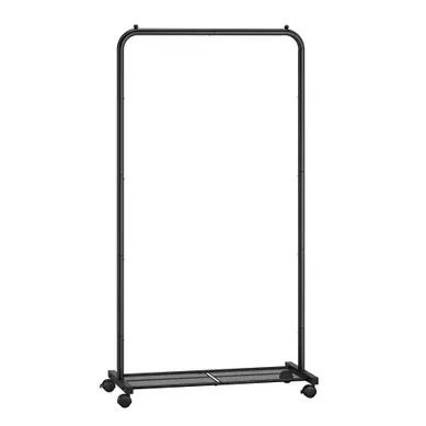 Portant à Vêtements Solide Sur Roulettes, Dressing Ouvert Avec étagère, 74 X 40,6 X 158,3 Cm, Noir Portant à Vêtements Solide Sur Roulettes, Dressing Ouvert Avec étagère, 74 X 40,6 X 158,3 Cm, Noir