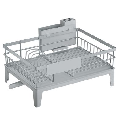 égouttoir à Vaisselle, 1 Niveau, Support D'assiette, Porte-couverts, 42,4 X 35,4 X 22,6 Cm, Gris