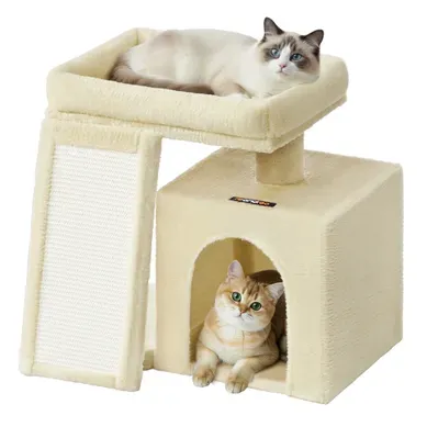 Arbre À Chat, Centre D'activités Avec Griffoir En Sisal, Beige