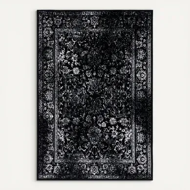 Tapis Adirondack 155 X 229 Cm Distressed Vintage Lucinda Noir / Ivoire