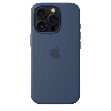 Apple iPhone 16 Pro - Coque En Silicone Avec Magsafe - Denim Apple iPhone 16 Pro - Coque En Silicone Avec Magsafe - Denim