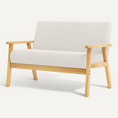 Canapé 2 Places Scandinave En Velours Teddy,banquette Fauteuil,107x60x76cm,blanc Canapé 2 Places Scandinave En Velours Teddy,banquette Fauteuil,107x60x76cm,blanc