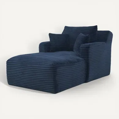 Méridienne Confort Sans Montage,chaise Longue Moderne Tissu En Velours Côtelé,bleu Méridienne Confort Sans Montage,chaise Longue Moderne Tissu En Velours Côtelé,bleu