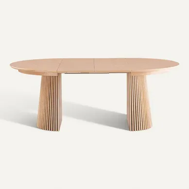 Table À Manger Ronde Extensible En Bois 4 À 8 Personnes - 120/200 Cm - Ada