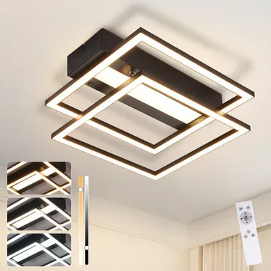 Plafonnier LED Pour Cuisine – Lampe De Cuisine À Intensité Variable 42 W Noir Lampe De Chambre