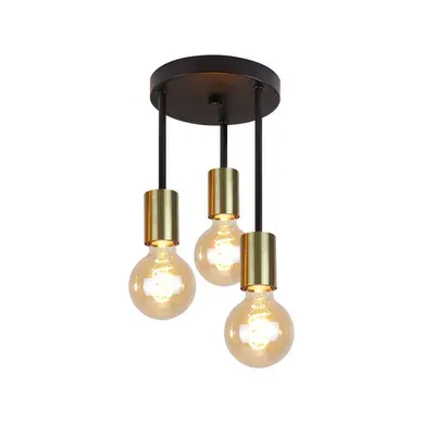Plafonniers Pour Cuisine -  Style Ferme Pour Chambre à Coucher Plafonnier Noir Industriel 3 Lumières