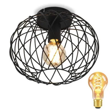 Plafonnier Noir Vintage E27 Rétro Pour Couloir, Max. 40 W-30cm