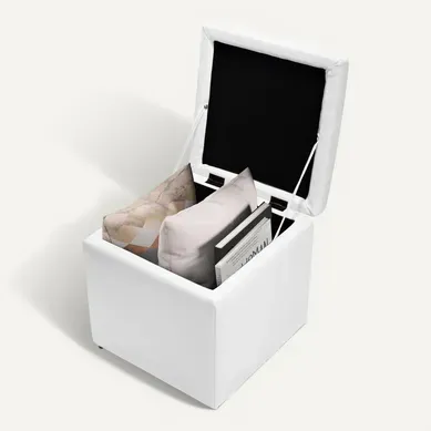 Tabouret Pouf Coffre Boîte De Rangement Repose-pied Ottoman, Charge 150 Kg (beige) Tabouret Pouf Coffre Boîte De Rangement Repose-pied Ottoman, Charge 150 Kg (beige)